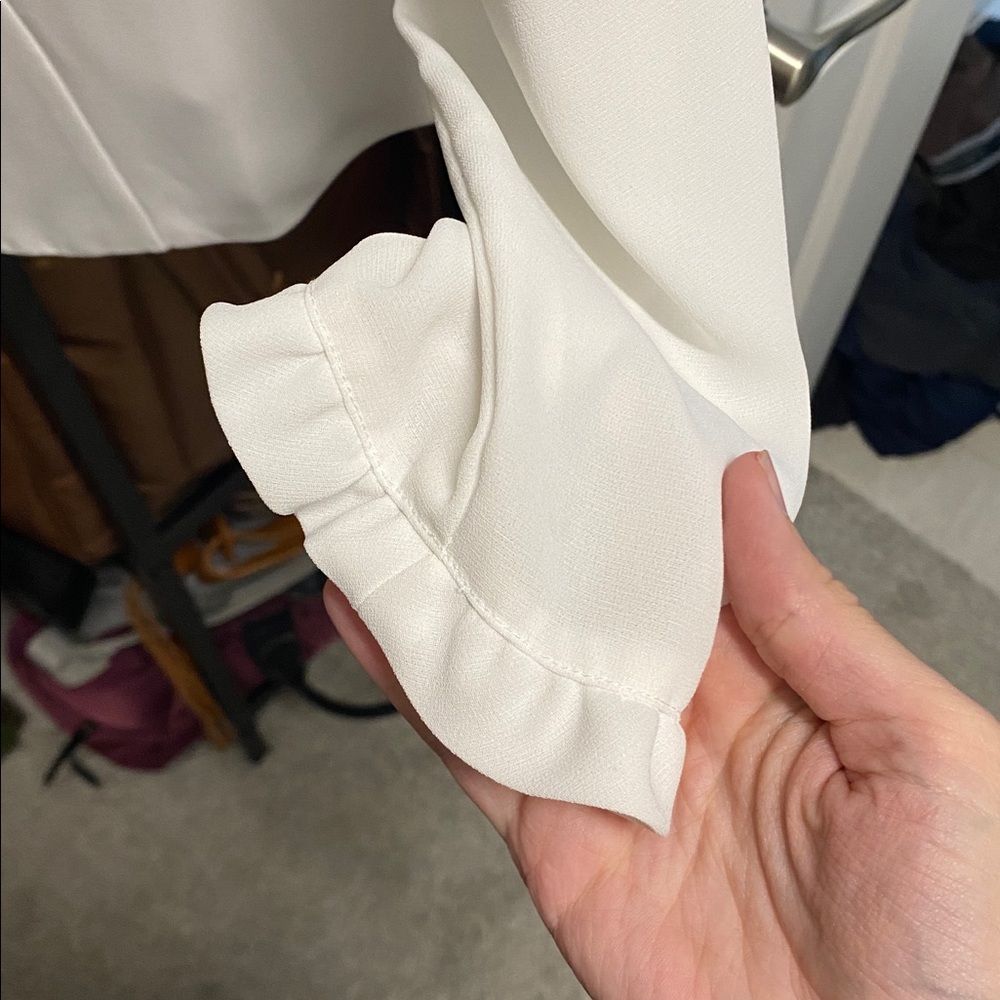 Pendleton Cream Ruffle Blouse - Picture 3 of 4